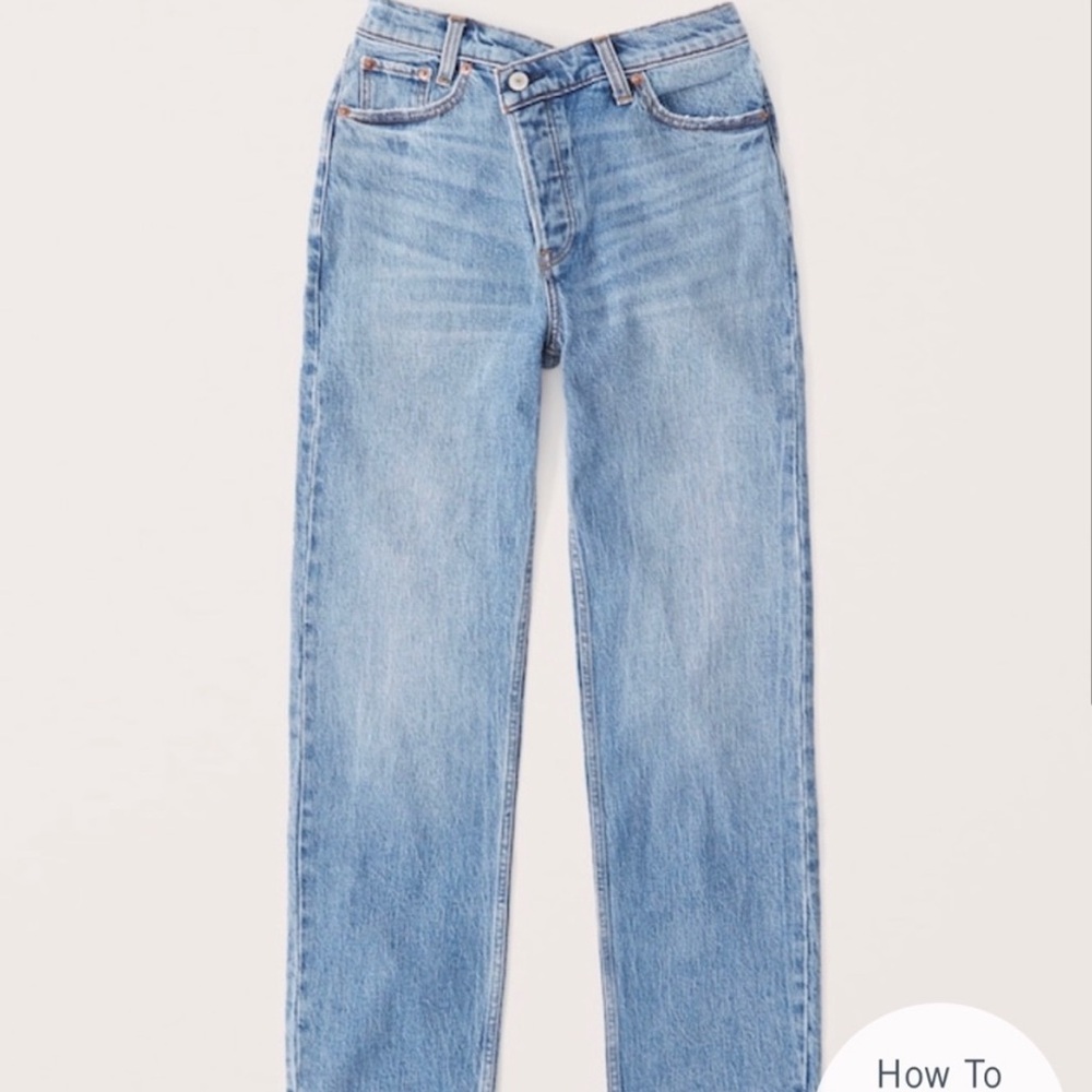 ABERCROMBIE DAD HIGH RISE CRISS-CROSS FRONT WOMEN’S JEANS SIZE 6 SIZE 28